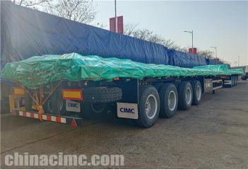 4 Axle Drop Deck Flatbed Trailer will be ship to Jamaica