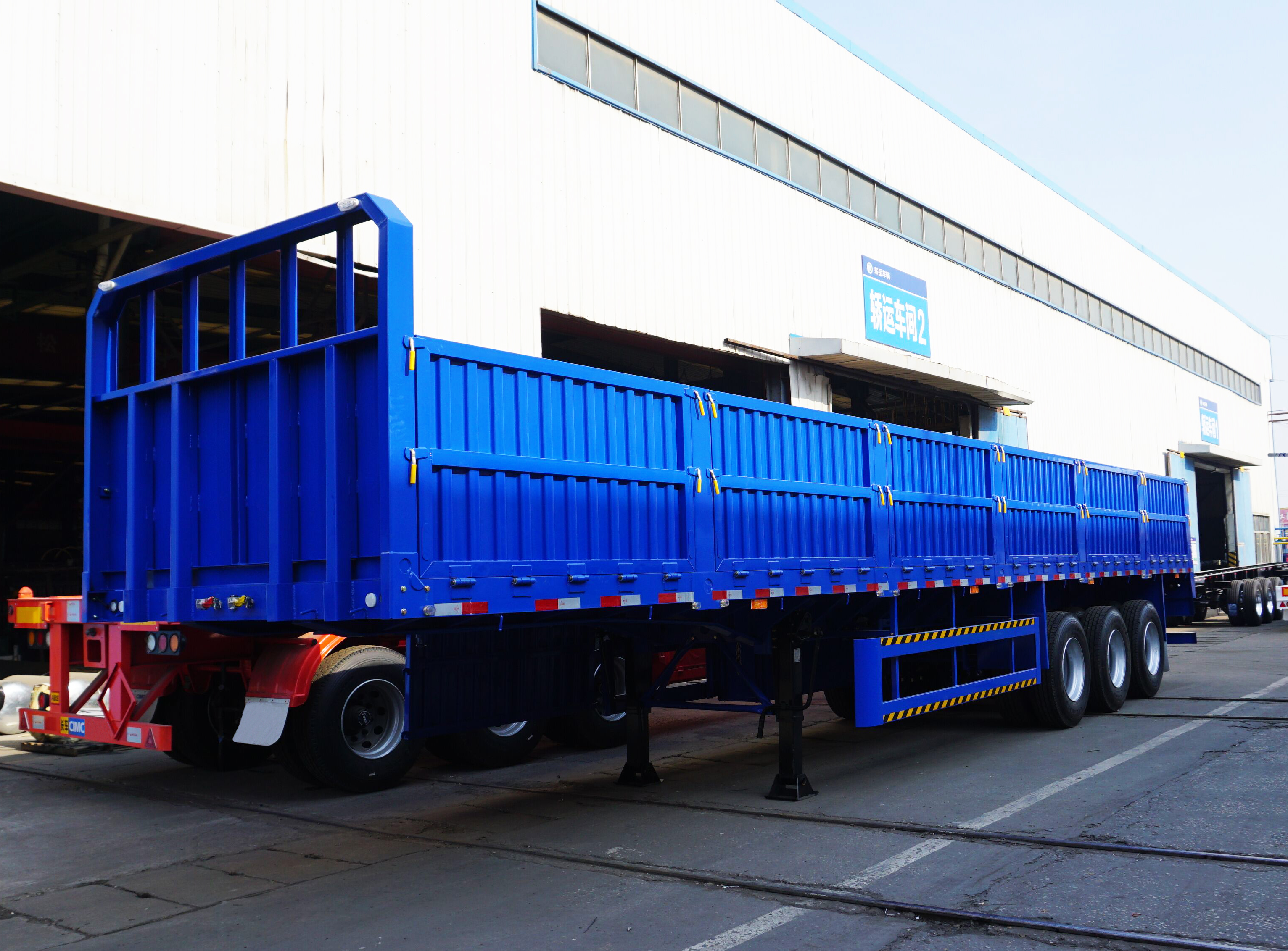 3 axles flat bed with side walls trailers