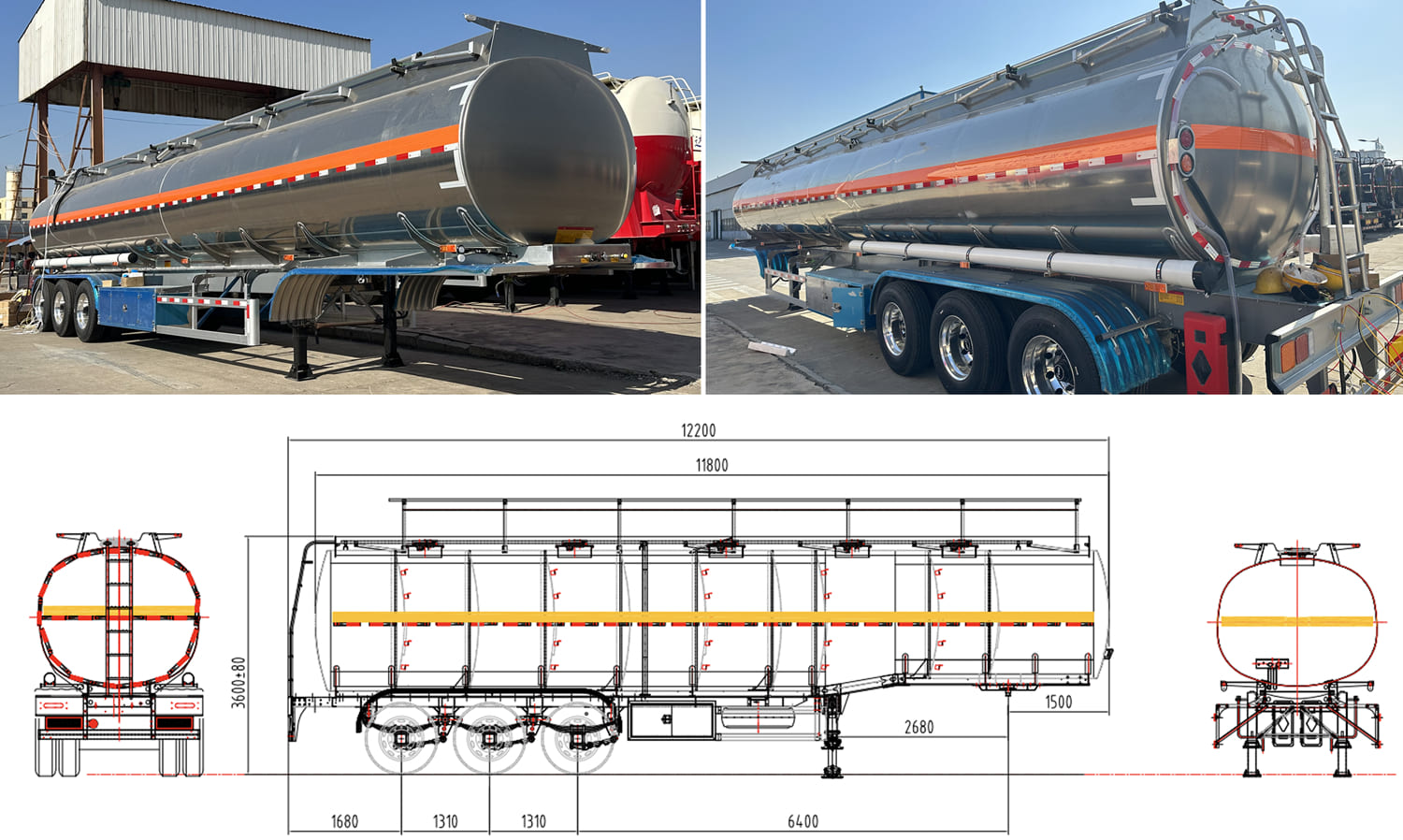 Semi Tanker Trailer for Sale | CIMC Semi Trailer Fuel Tanker | 3 Axle Fuel Tank Trailer Price