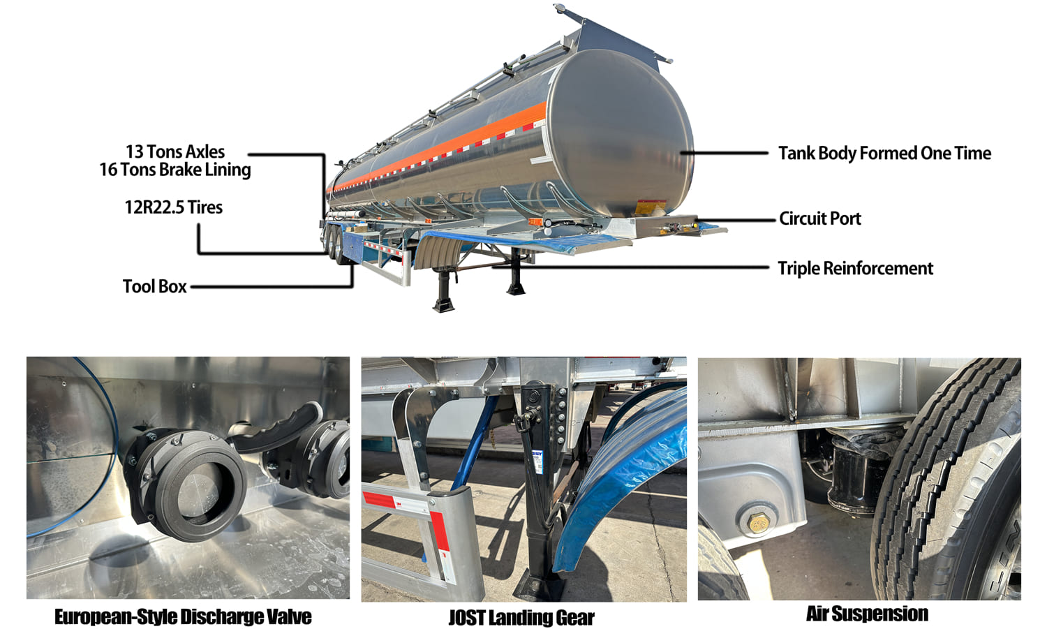 Semi Tanker Trailer for Sale | CIMC Semi Trailer Fuel Tanker | 3 Axle Fuel Tank Trailer Price