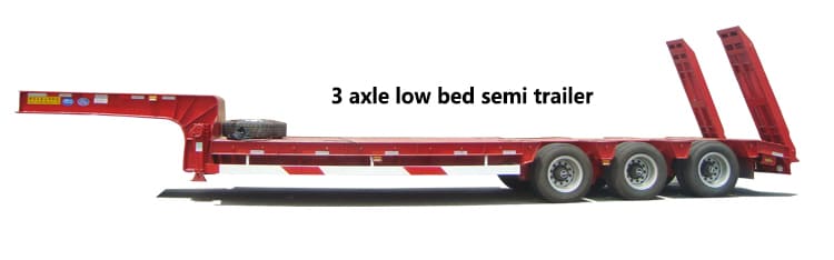 3 axle lowbed semi trailer