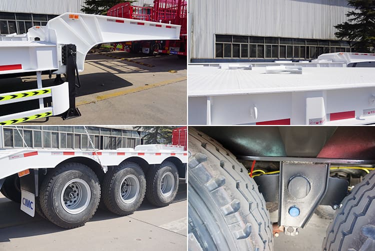 60 Ton 3 Axle Low Bed Truck Trailer 