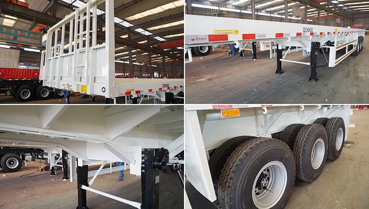 CIMC Tri Axle 40Ft Container Flatbed Trailer with Front Board for Sale in Mauritius