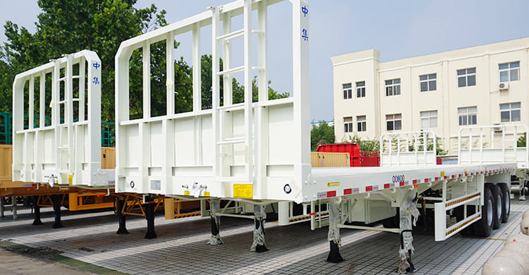 CIMC Tri Axle 40Ft Container Flatbed Trailer with Front Board for Sale in Mauritius