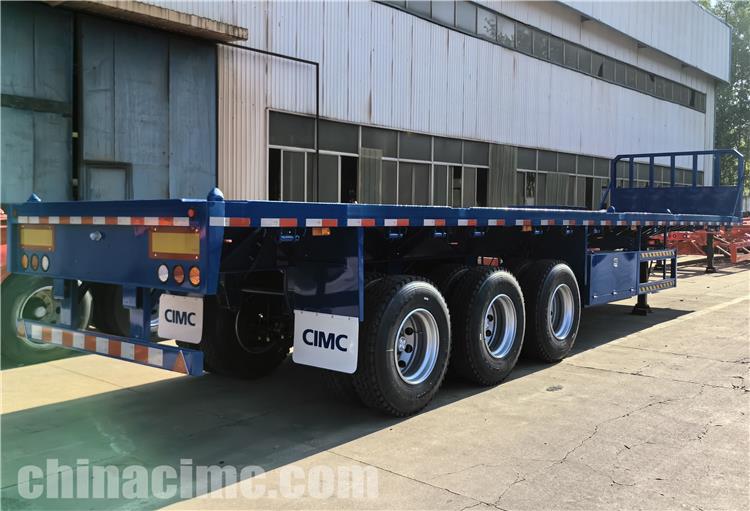 CIMC Tri Axle Flatbed Trailer with Front Wall for Sale In Congo