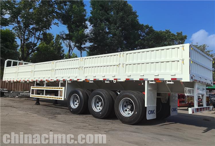 CIMC Tri Axle Flatbed with Side Wall Trailer for Sale In Zimbabwe Harare