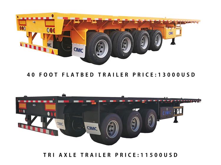 CIMC Flatbed Trailer For Sale丨Tri Axle Flatbed Semi Trailer Dimensions, Weight, Manufacturers