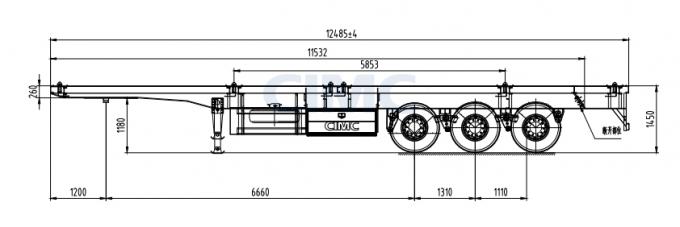 CIMC 3 Axle 40 Foot Container Flatbed Tractor Trailer for Sale