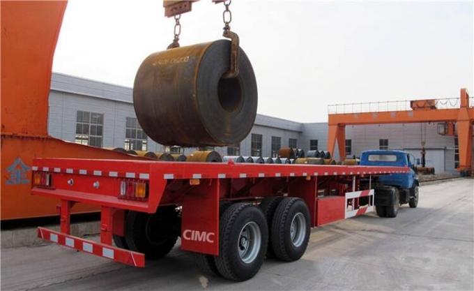 CIMC 2 Axle 40 Tons Flatbed Trailer with Bogie Suspension Axle
