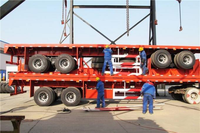 CIMC 2 Axle 40 Tons Flatbed Trailer with Bogie Suspension Axle