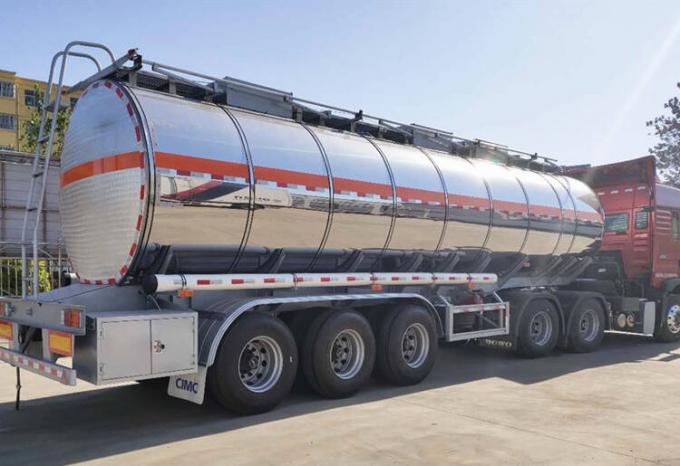 3 Axle Fuel Transport Stainless Steel Tanker Trailer CIMC Manufacturers
