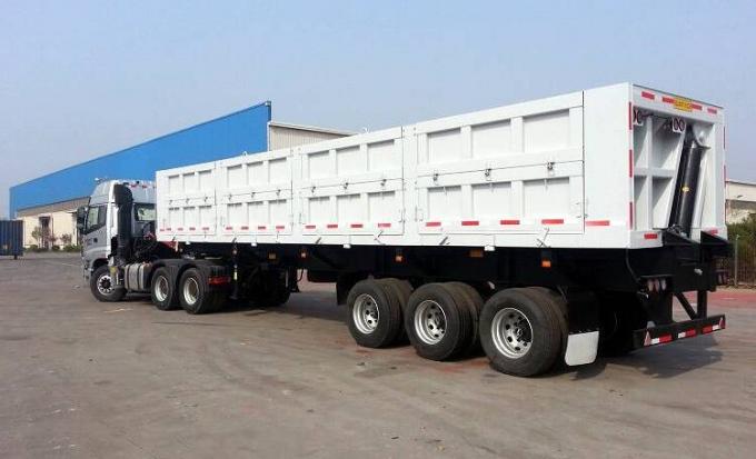 3 Axle Drop Side Tipper Semi Trailer For Sale-CIMC Manufacture