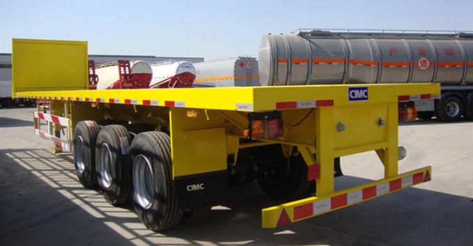 3 Axle 40 Foot Container 60 Tons Flatbed Semi Trailer for Sale - CIMC