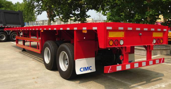 CIMC 2 Axle 40 Tons Flatbed Trailer with Bogie Suspension Axle