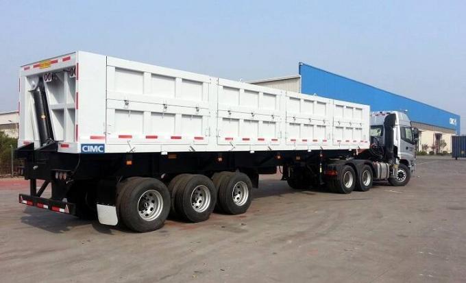 3 Axle Drop Side Tipper Semi Trailer For Sale-CIMC Manufacture