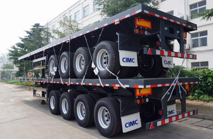 CIMC 4 Axle 48 Foot Flat Deck Container Flatbed Semi Trailer with Airbag Suspension