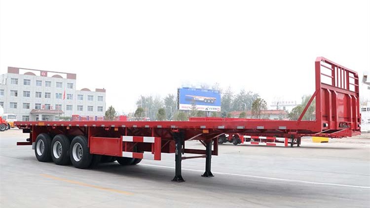 Tri Axle Flatbed Container Trailer with Front Wall-CIMC Manufacturer