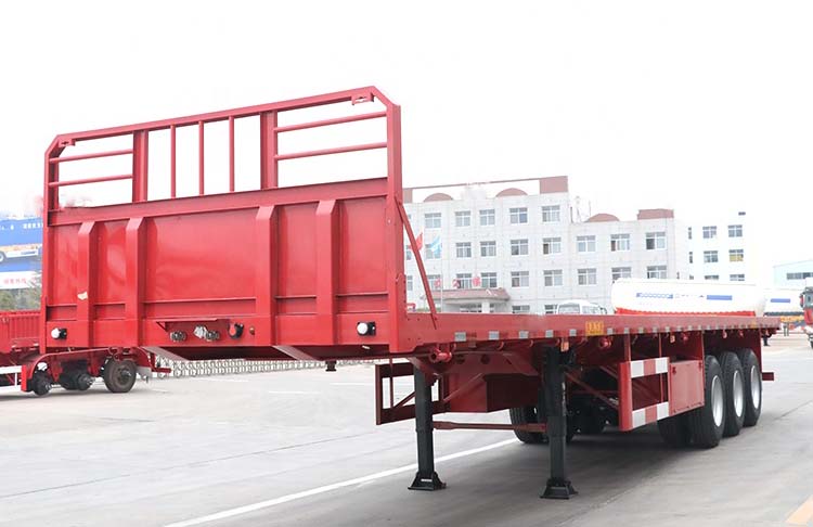 Tri Axle Flatbed Container Trailer with Front Wall-CIMC Manufacturer