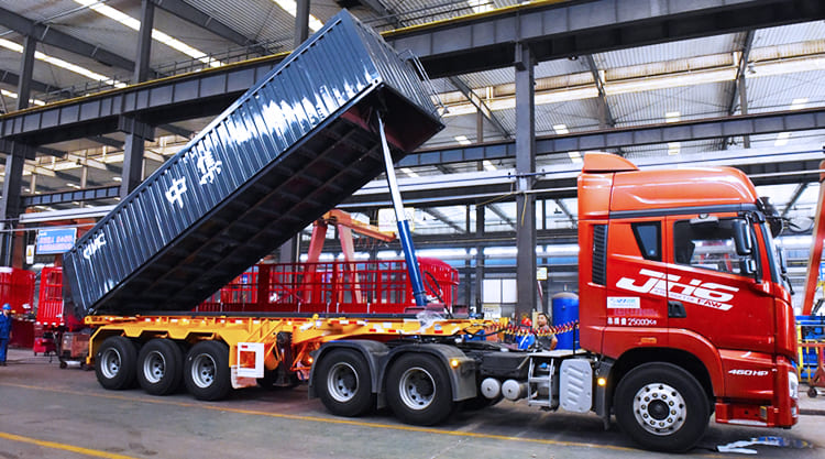Tri axle 60t container tipper chassis trailer