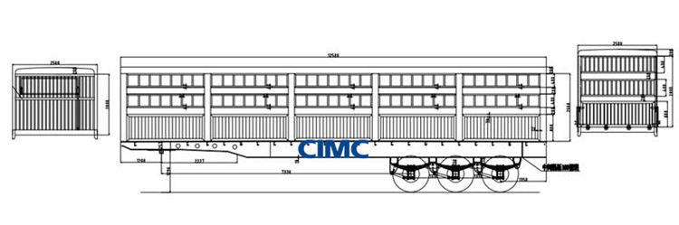 Specification: L*W: 12500mm*2500mm  Sidewall Height: 1800mm  Max Payload: <60T  Application: Livestock Transport  Material of the main beam: Q345 high strengh steel  Bottom of the Platform: 3mm-5mm thick (according to the loading capacity)  King Pin: JOST Brand 2.0 or 3.5inch(bolted or welded type)  Suppoort leg: JOST leg  Suspension: Mechanical suspension  Axles: FUWA/BPW/CIMC/Other  Tires: 12.00R22.5/315 80R 22.5( Specially designed and for overseas markets)  Brake System: WABCO brake system  Elecetric System: 24-volt lighting system    Advantages:  Fence cargo trailer is made by the wear-resistant and high-strengh steel, which makes the trailer have higher loading capacity  and longer service life The main beam of the semi trailer is welded by the automatic arc-submerging welding method, there isn’t interface between the steel plate，it can ensure the intergrated main beam, so the main beam is more stronger and more durable  All the spare parts we adopt are World Famous brand. We use famous German WABCO braking valve, which will definitely shorten the Braking Distance, to make the safety of trailers and drivers.   The trailers floor is checker plate, this will keep the other bulk cargo more stable, like the bags, or long stuff.