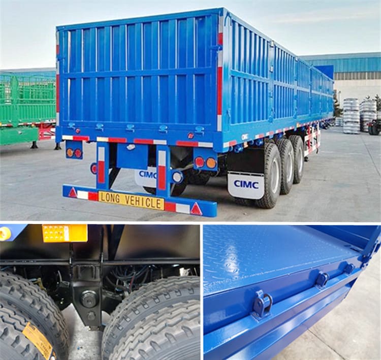 Used 60 Ton Side Panel Cargo Semi Trailer for Sale