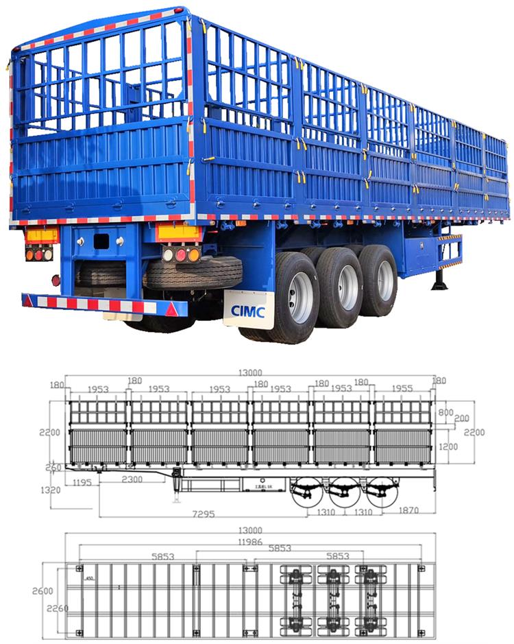 CIMC Cargo Fence Semi Trailer 80 Ton for Sale In Sudan