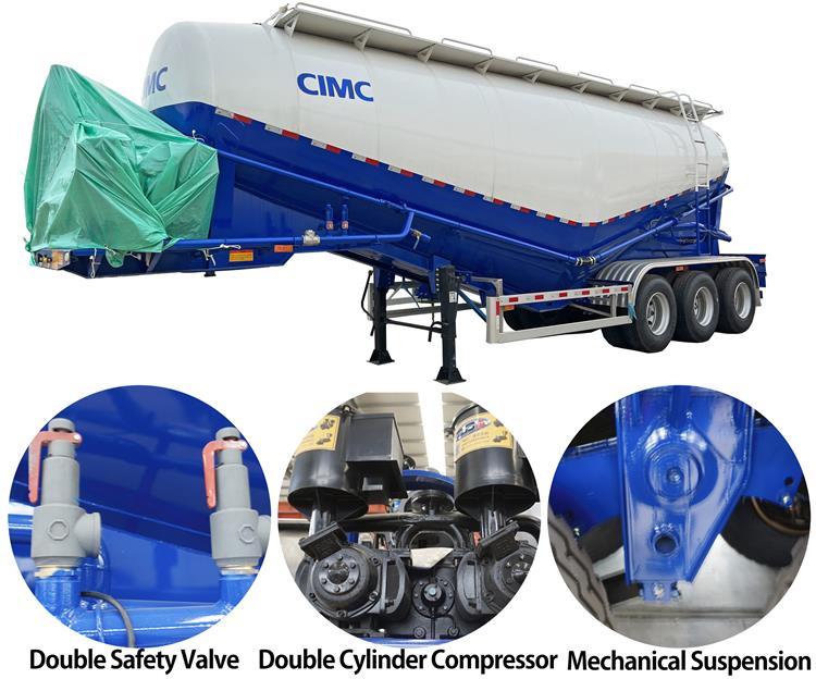 CIMC Cement Bulker Truck Transport Trailer Price for Sale | Cement Bulk Carrier Trailers for Sale