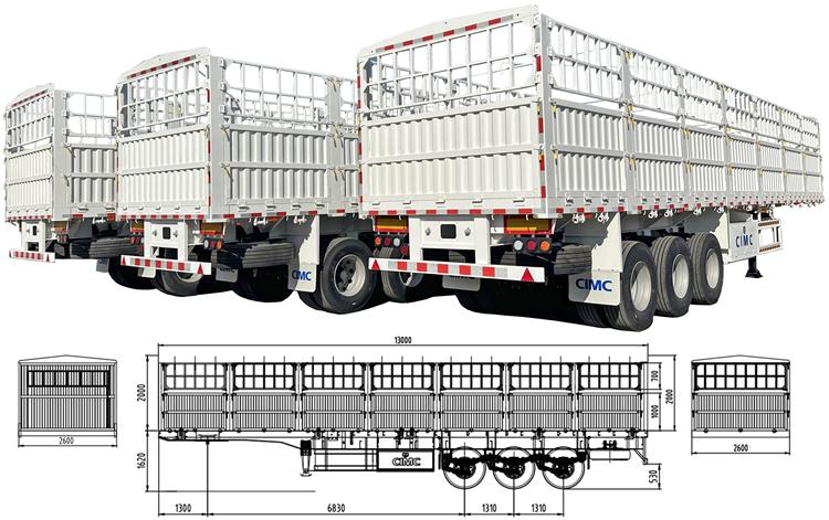 CIMC Fence Cargo Semi Trailer | Livestock Stake Semi Trailers for Sale