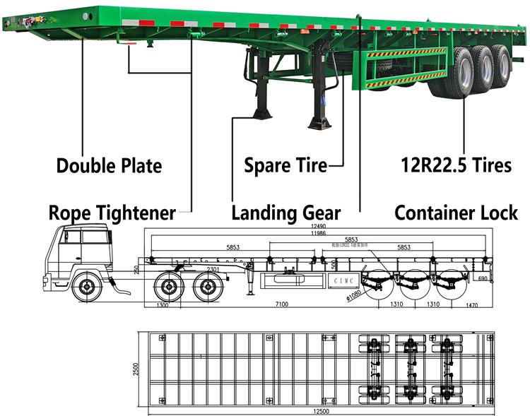 CIMC 40 Foot Flatbed Semi Trailer for Sale In Lagos | CIMC Trailer Manufacturer