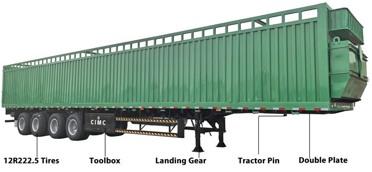 CIMC 4 Axle Fence Cargo Trailer with Bogie Suspension for Sale In Senegal