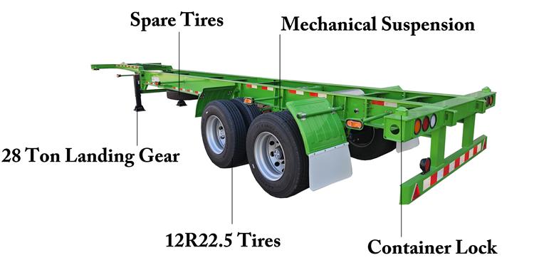 CIMC 2 Axle Container Chassis Trailer for sale in Jamaica