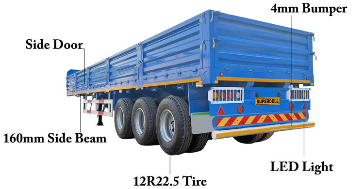 Superdoll Drop Side Trailer for Sale In Tanzania Dar es salaam