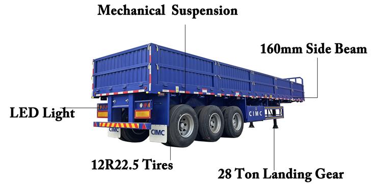 CIMC 60 Ton Side Wall Trailer for Sale In Zimbabwe Harare