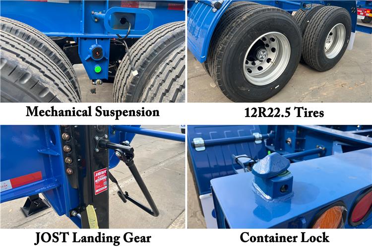 2 Axle 40ft Container Chassis Trailer for Sale In Venezuela