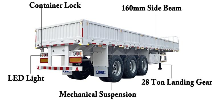 CIMC Tri Axle 60 Ton Side Wall Trailer for Sale In Zambia