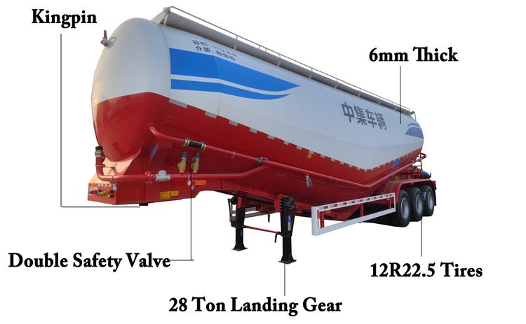 CIMC 55CBM Dry Bulker Cement Tanker Trailer for Sale In Zimbabwe