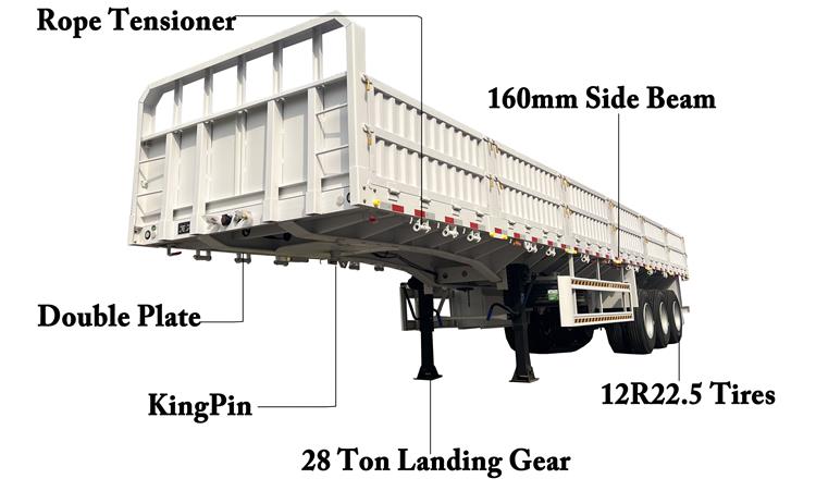 CIMC Tri Axle Drop Side Wall Trailer for Sale In Zimbabwe
