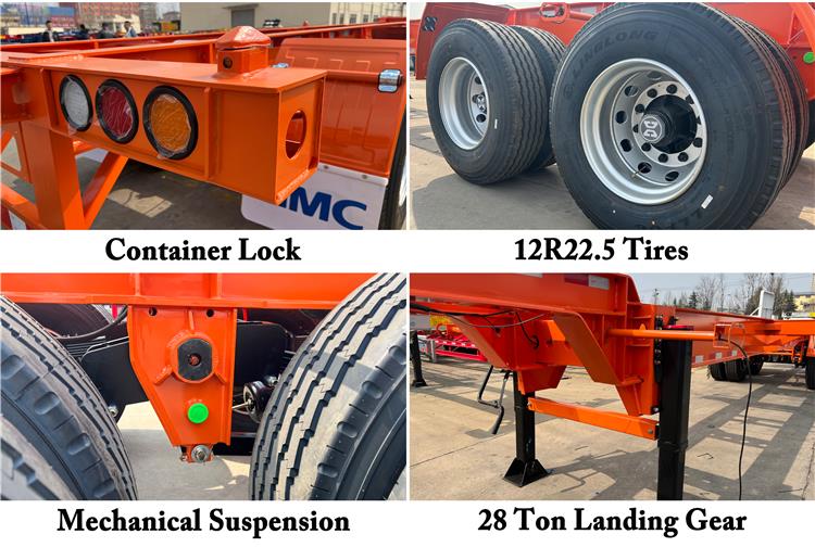 CIMC 2 Axle 40ft Container Chassis Trailer for Sale In Bolivia