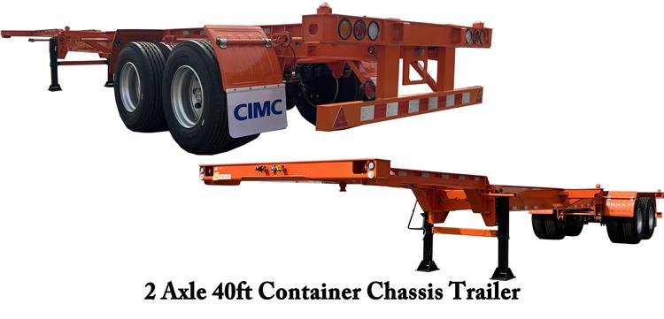 CIMC 2 Axle 40ft Container Chassis Trailer for Sale In Bolivia