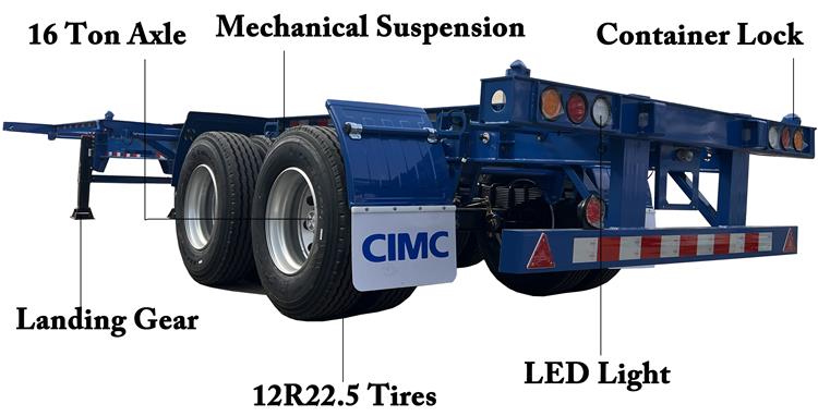 CIMC 2 Axle 40ft Skeleton Trailer for Sale In Jamaica