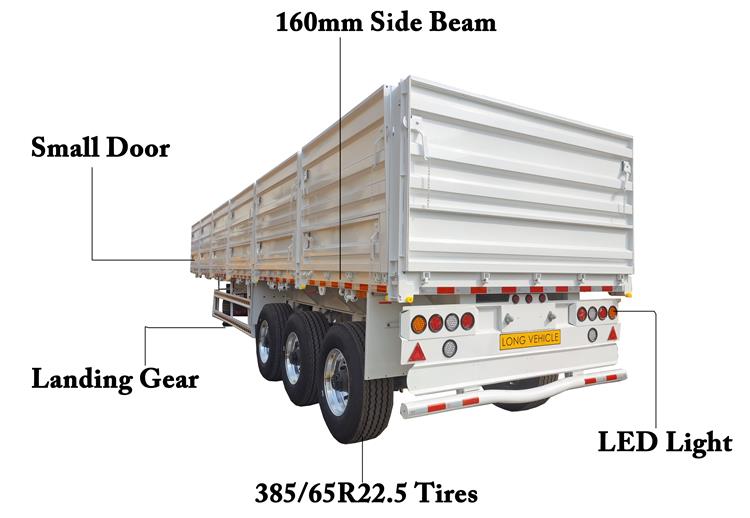 CIMC Tri Axle Grain Trailer with Single Tires for Sale In Zimbabwe Harare