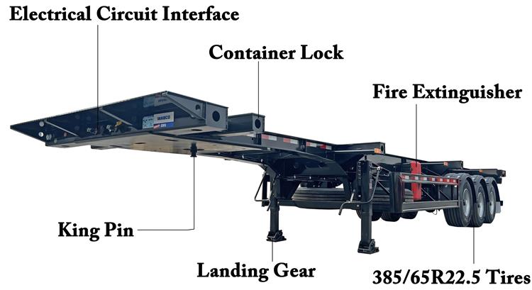 CIMC 3 Axle Container Chassis Trailer for Sale In Jamaica