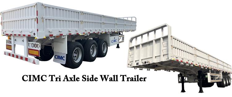 CIMC Tri Axle 60 T Drop Side Wall Trailer for Sale In Zimbabwe