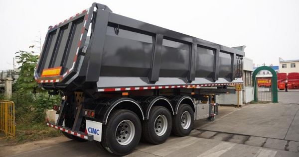 CIMC 3 axle end dump trailer for sale in Mozambique