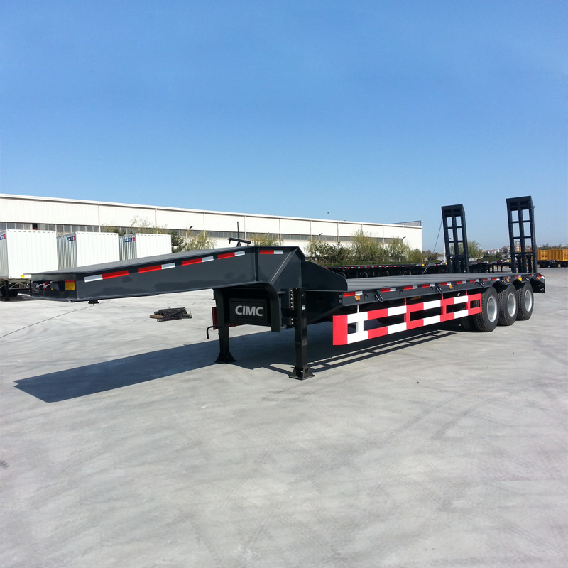 3Axle 80 Tons Heavy Duty Equipment Transport Low Bed Trailer