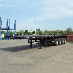 CIMC 4 Axle 48 Foot Flat Deck Container Flatbed Semi Trailer with Airbag Suspension