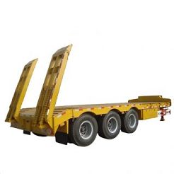 3 Axle 80 Ton Low Loaders Trailer with Manual Rear Ramps